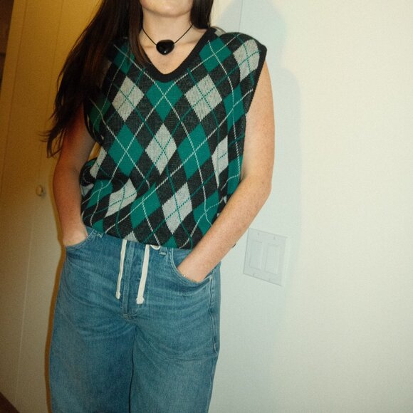 1990S ARGYLE SWEATER VEST - Picture 3 of 5